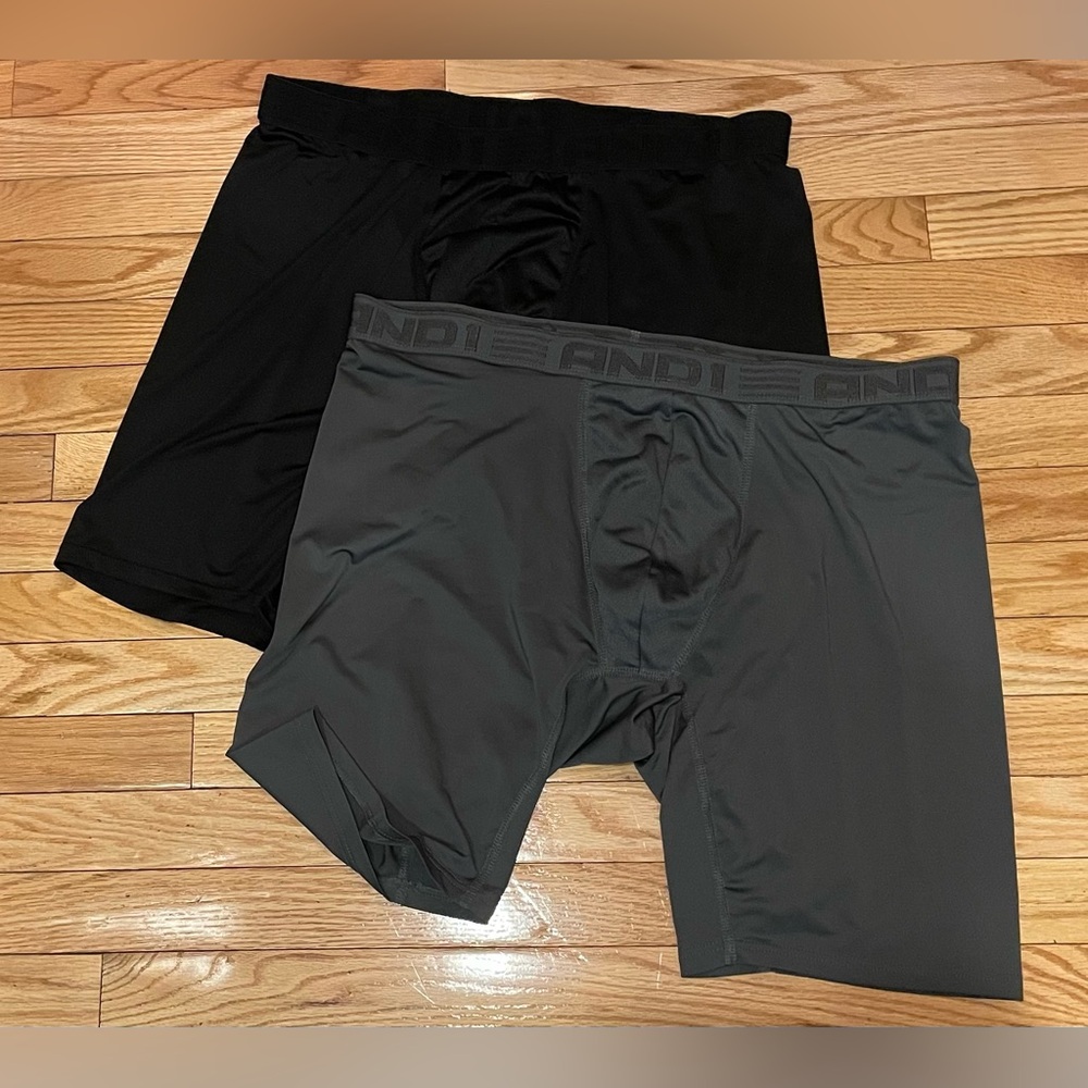 Lot 2 AND1 Black and Gray Boxer Briefs Athletic Fit 3XL